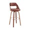 Armen Living Julius 26" Brown Faux Leather and Walnut Wood Bar Stool LCJUBAWABR26 - alternate 1